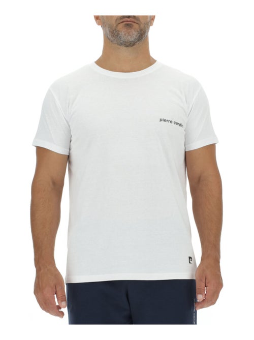 Lot de 3 T-shirts homme en coton uni col rond imprimé poitrine Pierre Cardin - Kiabi