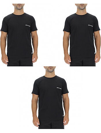 Lot de 3 T-shirts homme en coton uni col rond imprimé poitrine Pierre Cardin