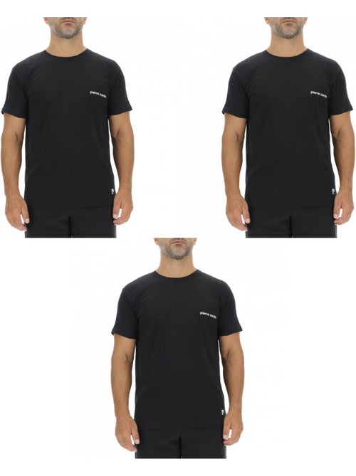 Lot de 3 T-shirts homme en coton uni col rond imprimé poitrine Pierre Cardin - Kiabi