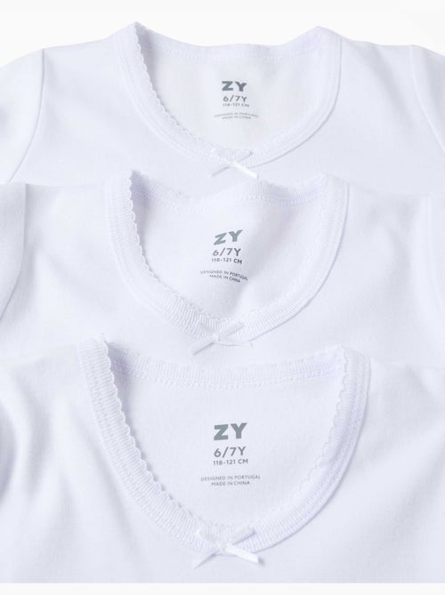 Lot de 3 T-shirts maillot de corps à manches longues en coton peigné - Kiabi Lot de 3 T-shirts maillot de corps à manches longues en coton peigné - Kiabi