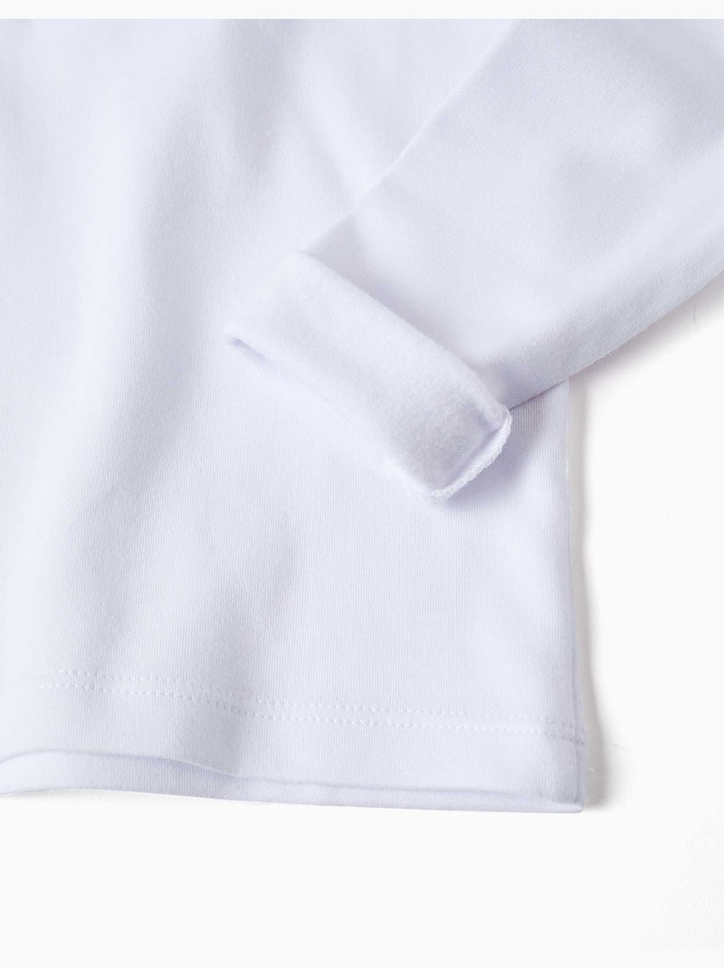 Lot de 3 T-shirts maillot de corps à manches longues en coton peigné Blanc - Kiabi