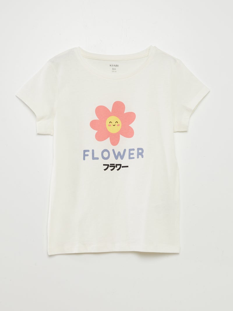 Lot de 3 t-shirts manches courtes Blanc/rouge - Kiabi