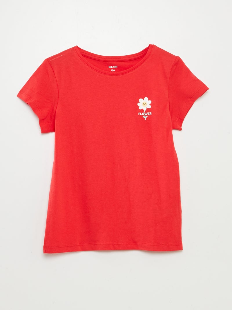 Lot de 3 t-shirts manches courtes Blanc/rouge - Kiabi