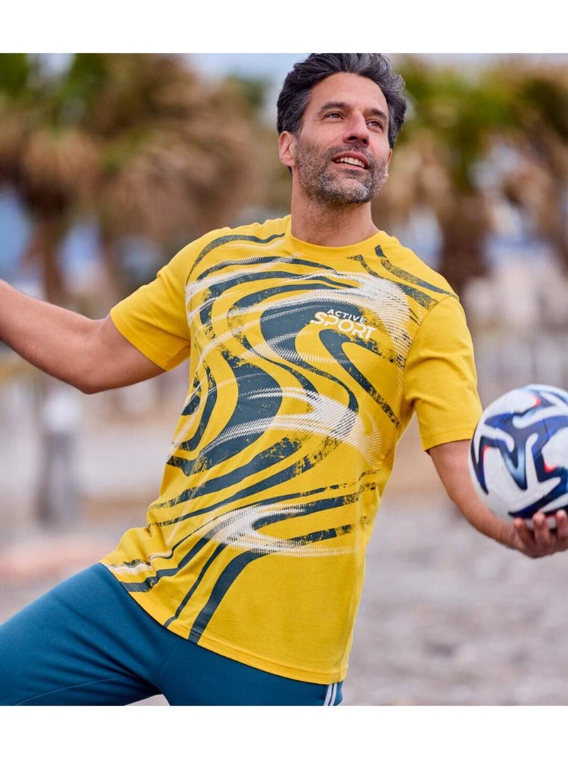 Lot de 3 T-shirts Sport Running  - ATLAS FOR MEN Blanc Jaune Bleu - Kiabi