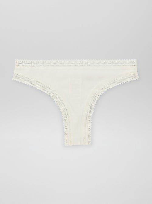 Lot de 3 tangas côtelés - Kiabi