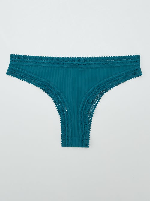 Lot de 3 tangas côtelés - Kiabi