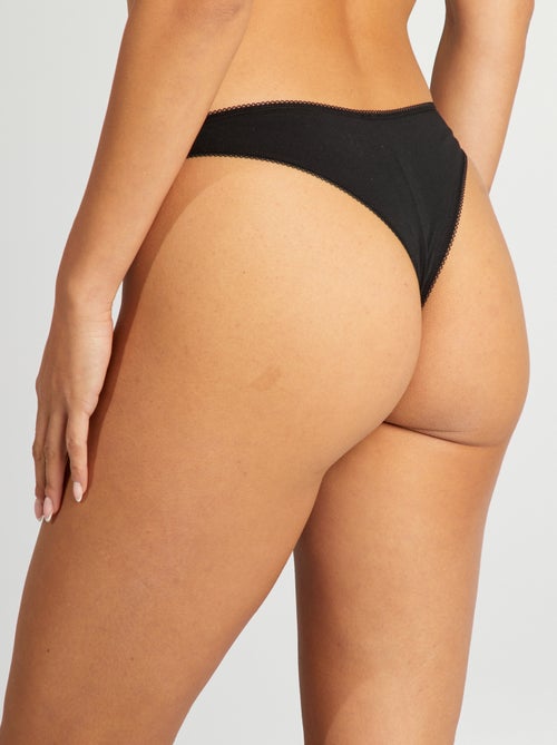 Lot de 3 tangas en coton - Kiabi