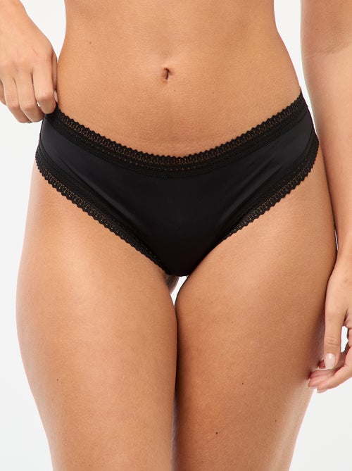 Lot de 3 tangas en microfibre imprimé - Kiabi