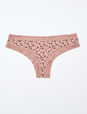 Lot de 3 tangas en microfibre imprimé