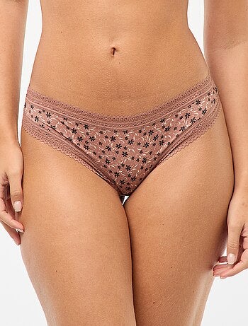 Lot de 3 tangas en microfibre imprimé