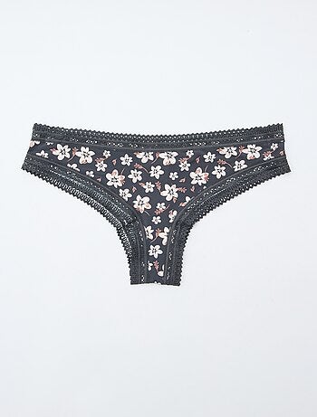 Lot de 3 tangas en microfibre imprimé