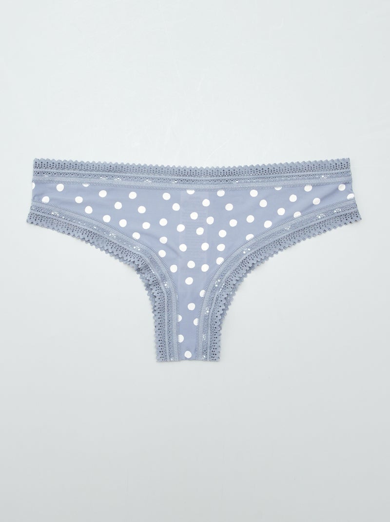 Lot de 3 tangas en microfibre imprimé VIOLET - Kiabi