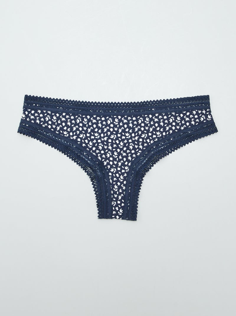 Lot de 3 tangas en microfibre imprimé VIOLET - Kiabi