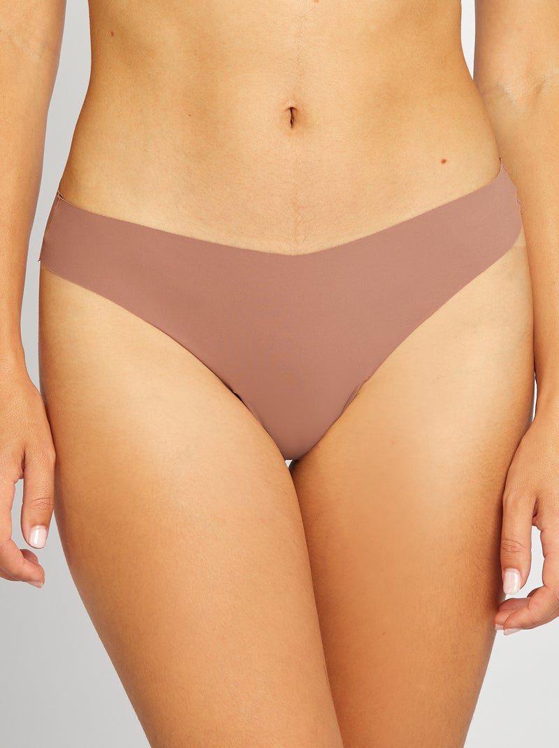 Lot de 3 tangas invisible Marron/beige - Kiabi