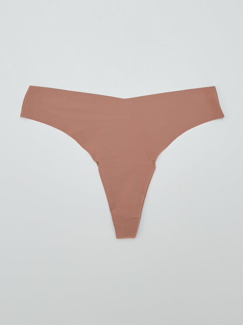 Lot de 3 tangas invisible Marron/beige - Kiabi