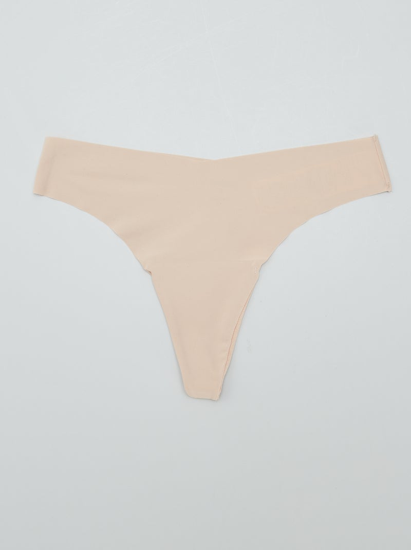Lot de 3 tangas invisible Marron/beige - Kiabi