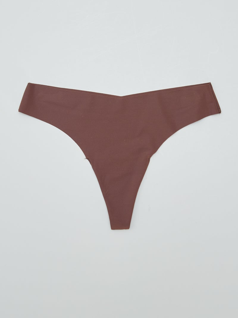 Lot de 3 tangas invisible Marron/beige - Kiabi