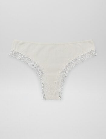 Lot de 3 tangas maille côtelée