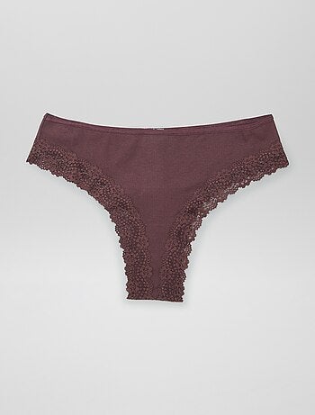 Lot de 3 tangas maille côtelée