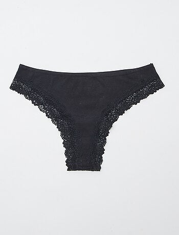 Lot de 3 tangas maille côtelée