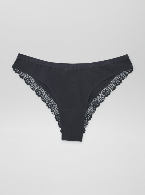 Lot de 3 tangas maternité avec dentelle - Kiabi