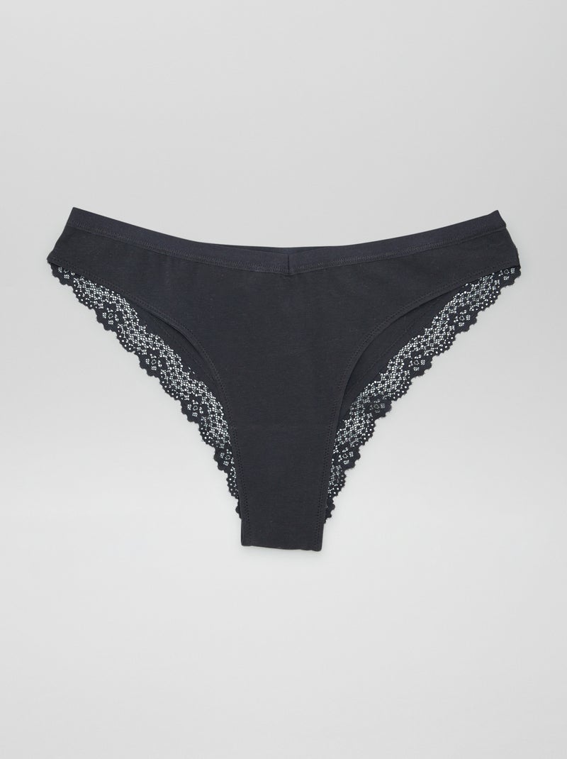 Lot de 3 tangas maternité avec dentelle Beige/ecru/noir - Kiabi