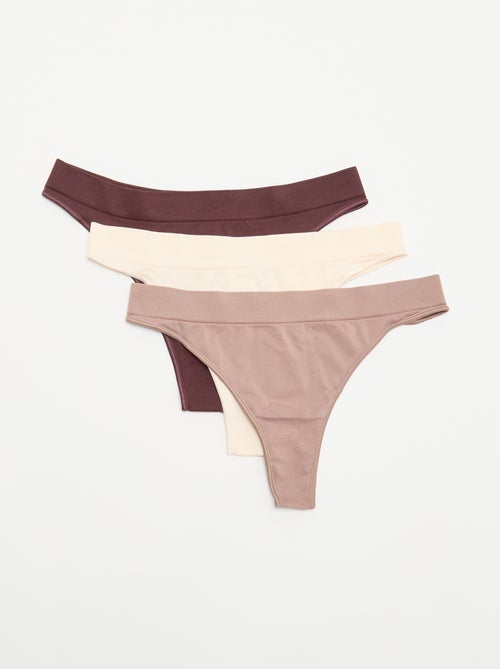 Lot de 3 tangas sans couture - Kiabi Lot de 3 tangas sans couture - Kiabi
