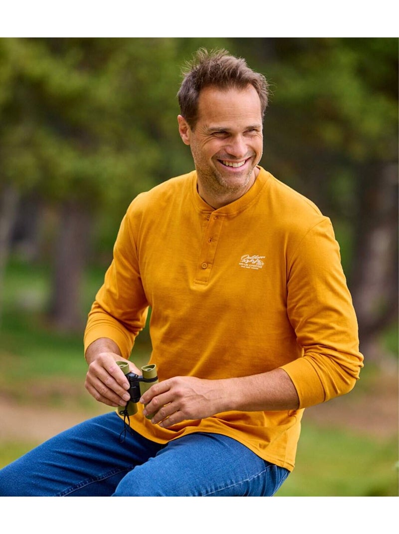 Lot de 3 Tee-Shirts à Col Tunisien Outdoor   - ATLAS FOR MEN Gris Jaune Gris - Kiabi