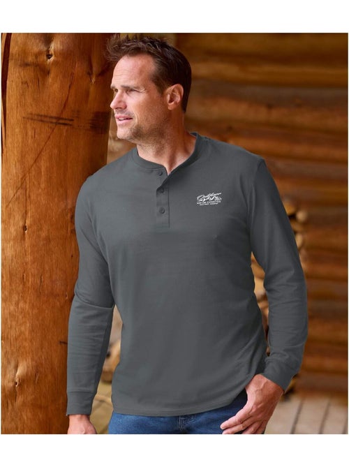 Lot de 3 Tee-Shirts à Col Tunisien Outdoor   - ATLAS FOR MEN - Kiabi