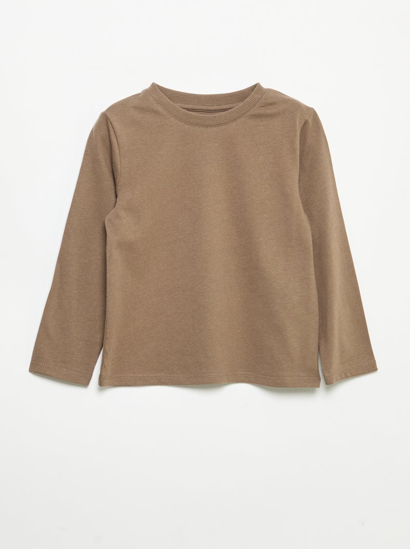 Lot de 3 tee-shirts à manches longues Beige - Kiabi