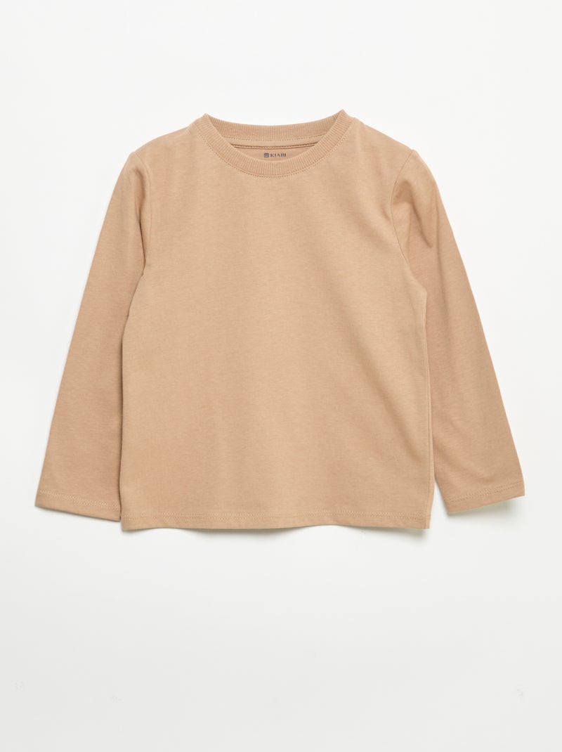 Lot de 3 tee-shirts à manches longues Beige - Kiabi