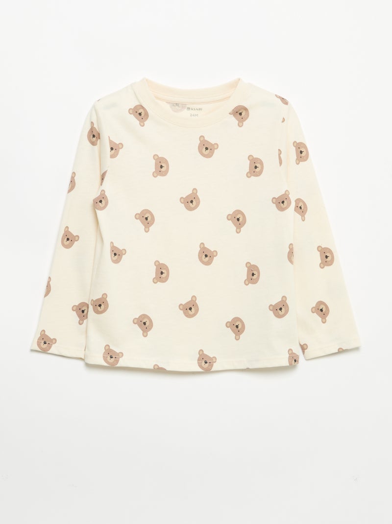Lot de 3 tee-shirts à manches longues Beige - Kiabi
