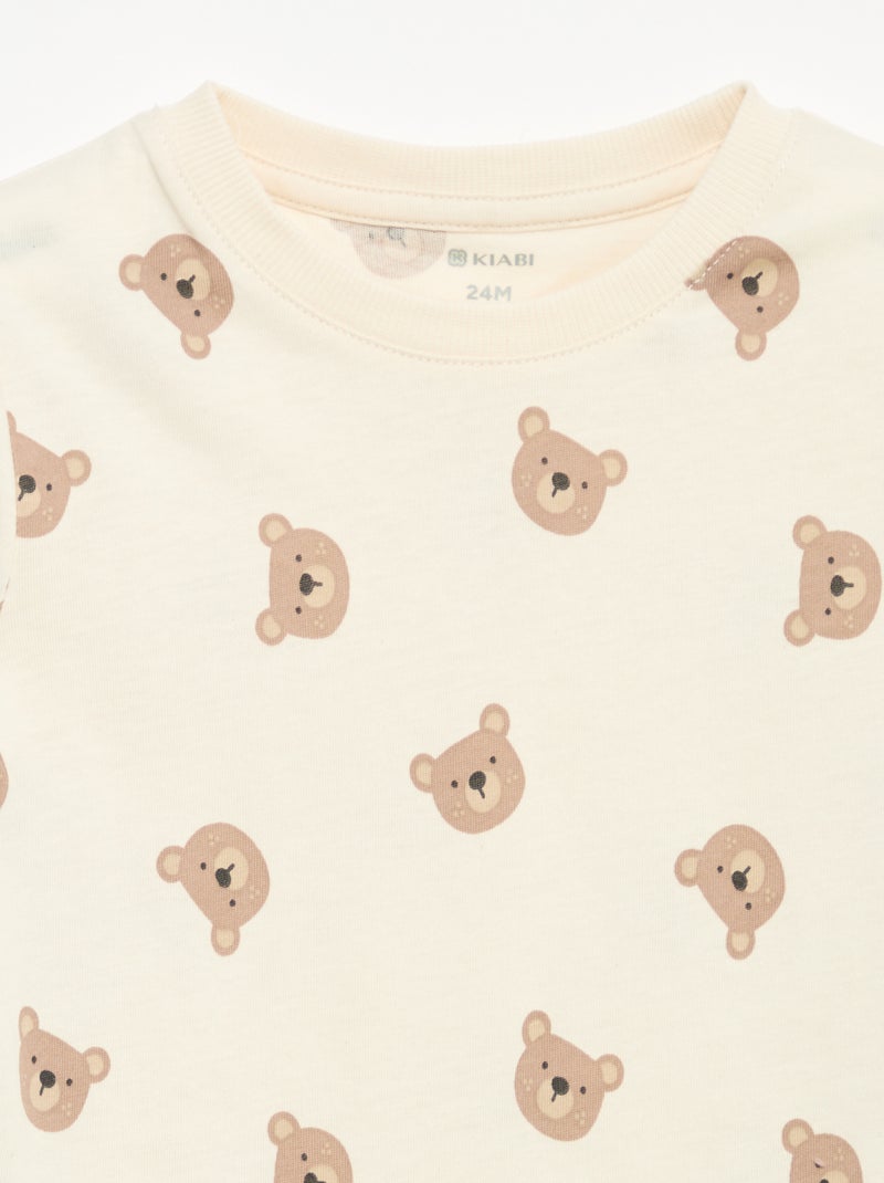 Lot de 3 tee-shirts à manches longues Beige - Kiabi