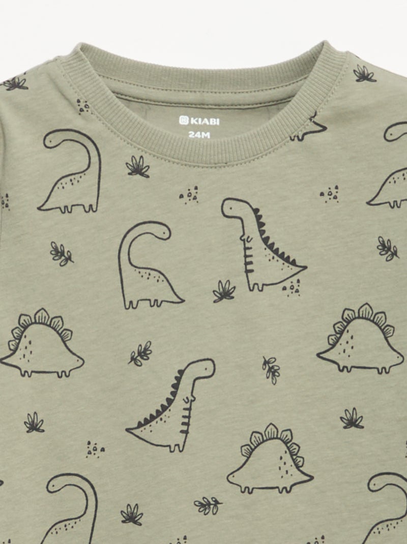 Lot de 3 tee-shirts à manches longues Kaki - Kiabi