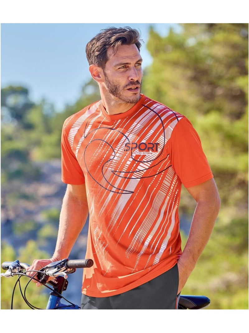 Lot de 3 Tee-Shirts Active Sport   - ATLAS FOR MEN Blanc Orange Gris - Kiabi