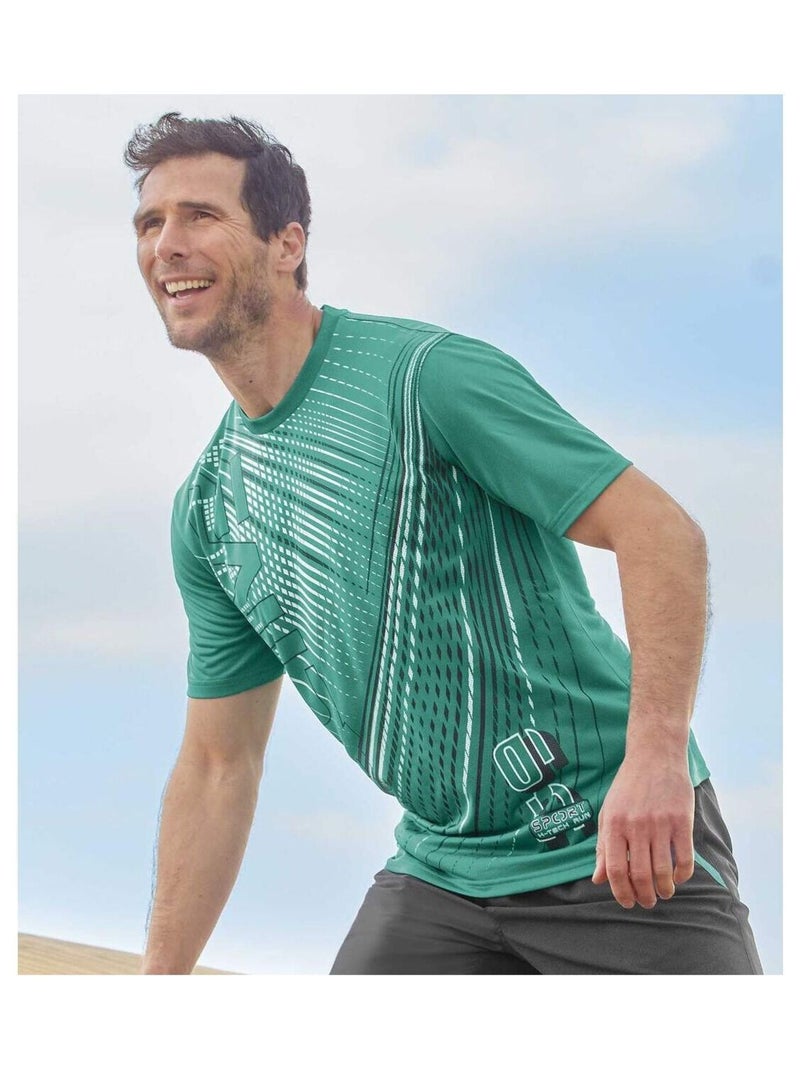Lot de 3 Tee-Shirts Active Sport   - ATLAS FOR MEN Blanc Vert Gris - Kiabi