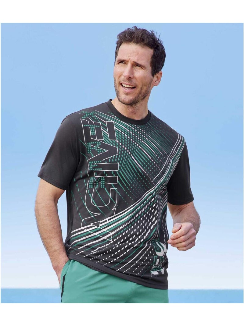 Lot de 3 Tee-Shirts Active Sport   - ATLAS FOR MEN Blanc Vert Gris - Kiabi