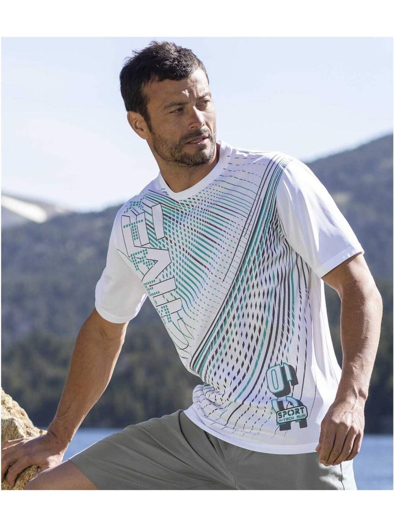 Lot de 3 Tee-Shirts Active Sport   - ATLAS FOR MEN Blanc Vert Gris - Kiabi