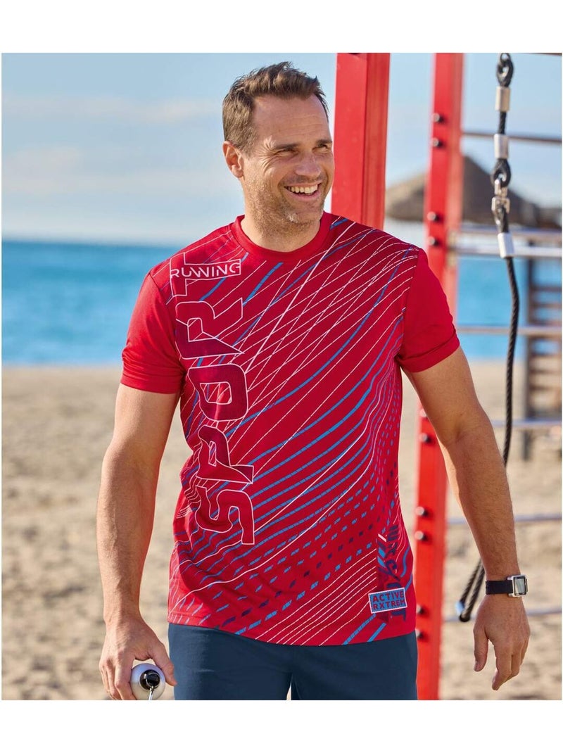 Lot de 3 Tee-Shirts Active Summer   - ATLAS FOR MEN Bleu Rouge Bleu - Kiabi