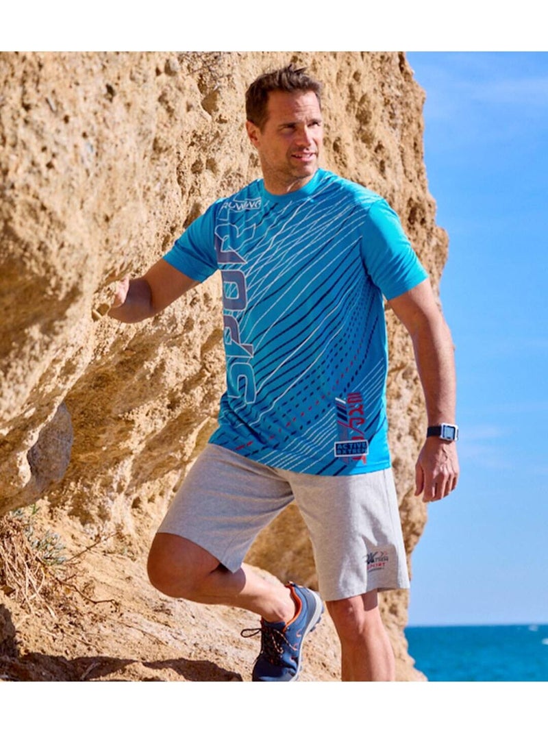 Lot de 3 Tee-Shirts Active Summer   - ATLAS FOR MEN Bleu Rouge Bleu - Kiabi