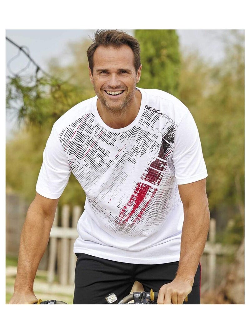 Lot de 3 Tee-Shirts Beach Sport  - ATLAS FOR MEN Blanc Rouge Noir - Kiabi