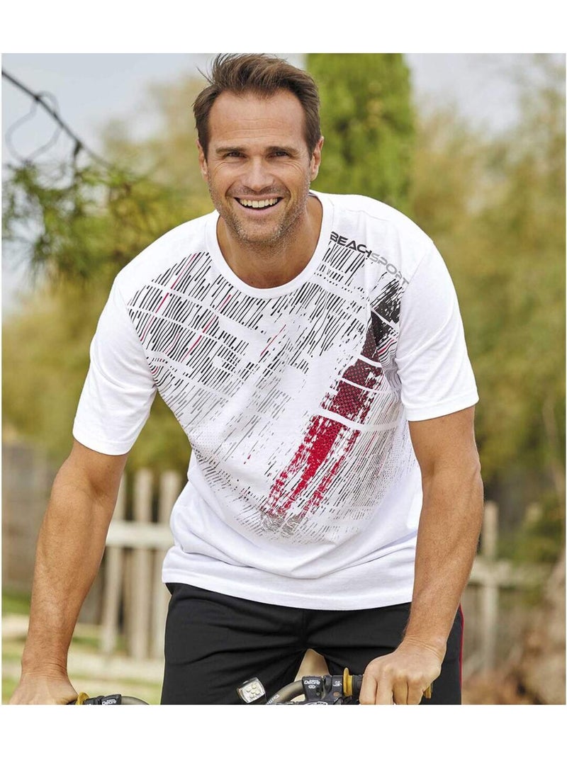 Lot de 3 Tee-Shirts Beach Sport  - ATLAS FOR MEN Blanc Rouge Noir - Kiabi
