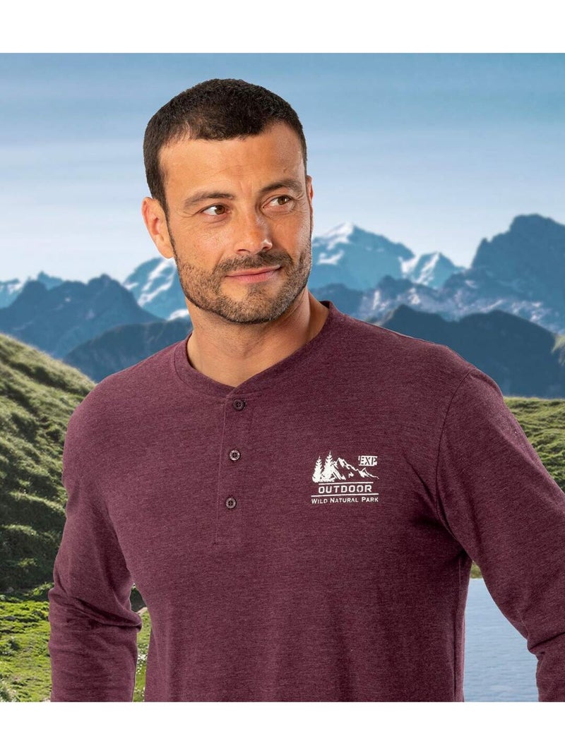Lot de 3 Tee-shirts Col Boutonné   - ATLAS FOR MEN Bleu Rouge Noir - Kiabi