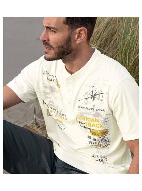 Lot de 3 Tee-Shirts Col Boutonné African Track   - ATLAS FOR MEN - Kiabi