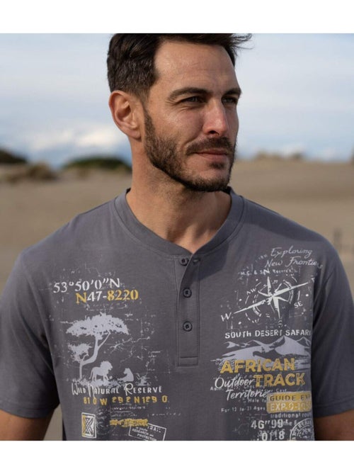 Lot de 3 tee-shirts col boutonné african track - atlas for men - Kiabi Lot de 3 tee-shirts col boutonné african track - atlas for men - Kiabi
