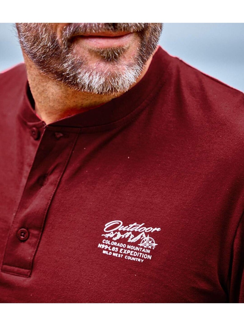 Lot de 3 Tee-Shirts Col Boutonné Aventure   - ATLAS FOR MEN Noir Jaune - Kiabi