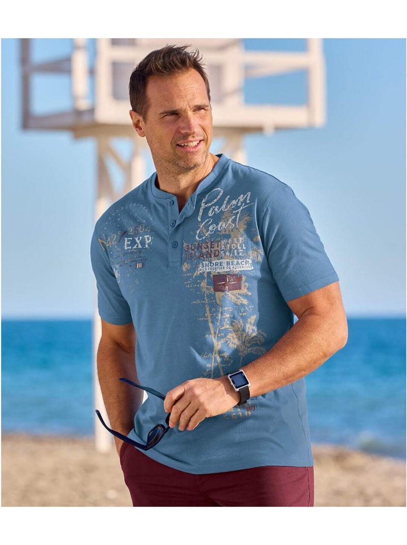Lot de 3 tee-shirts col boutonné capri   - atlas for men Blanc / Bleu / Rouge - Kiabi