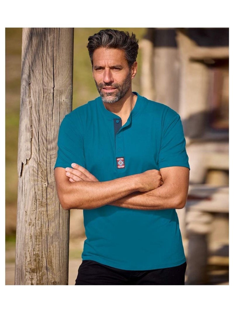 Lot de 3 Tee-Shirts Col Boutonné Décontraction   - ATLAS FOR MEN Beige - Kiabi