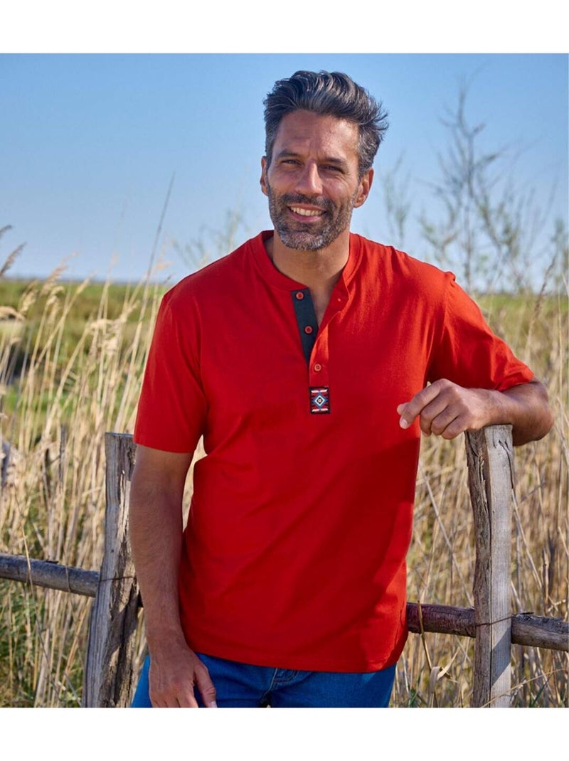 Lot de 3 Tee-Shirts Col Boutonné Décontraction   - ATLAS FOR MEN Beige - Kiabi