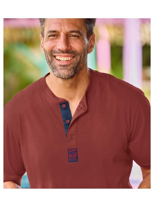 Lot de 3 Tee-Shirts Col Boutonné Fantaisie   - ATLAS FOR MEN - Kiabi